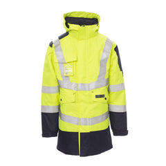 Parka Multipro Bicolore in Alta Visibilità da Lavoro con Cappuccio Invernale Payper Shield Personalizzabile