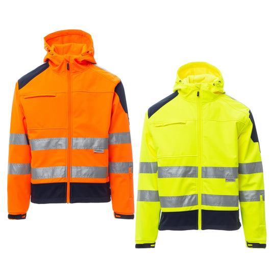 Giacca da lavoro Bicolore Alta Visibilità  Softshell Impermeabile Antivento Payper Shine 2.0