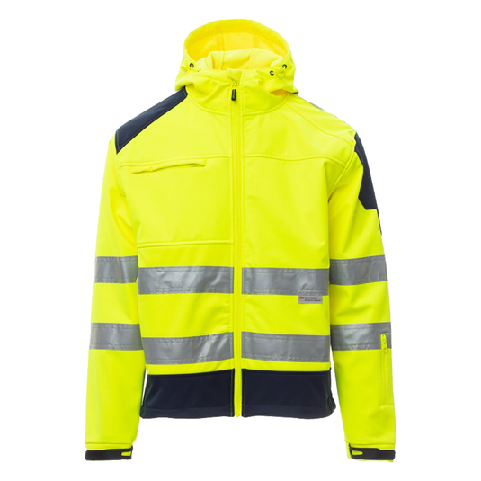 Giacca da lavoro Bicolore Alta Visibilità  Softshell Impermeabile Antivento Payper Shine 2.0