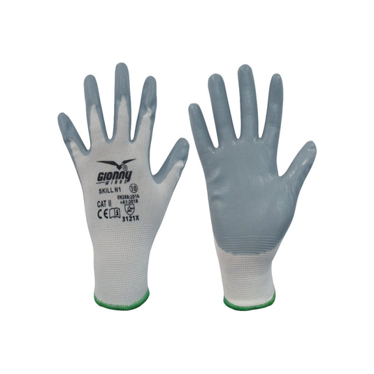 12 Paia Guanti da lavoro Spalmati in Nitrile EN388 Categoria DPI II Payper SKILL N1