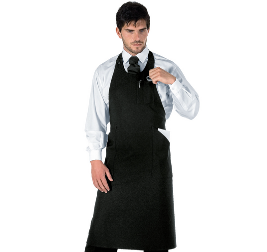 Grembiule Sommelier Unisex Isacco con Pettorina Regolabile e Tasche