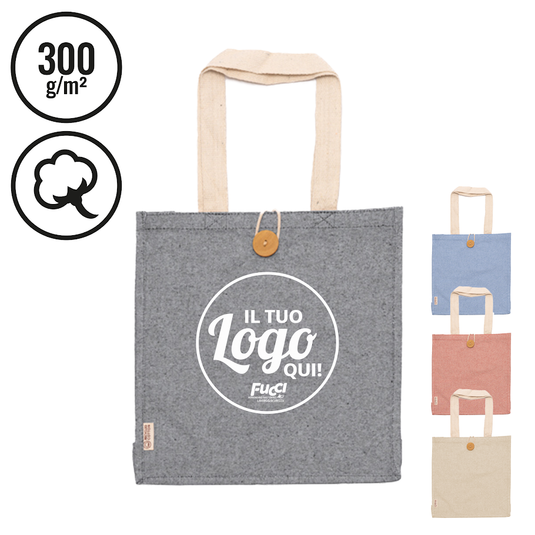 Vendita Multipla Shopper Stamina BARMER 1251 in Cotone Riciclato con Stampa Inclusa da 10 Pezzi