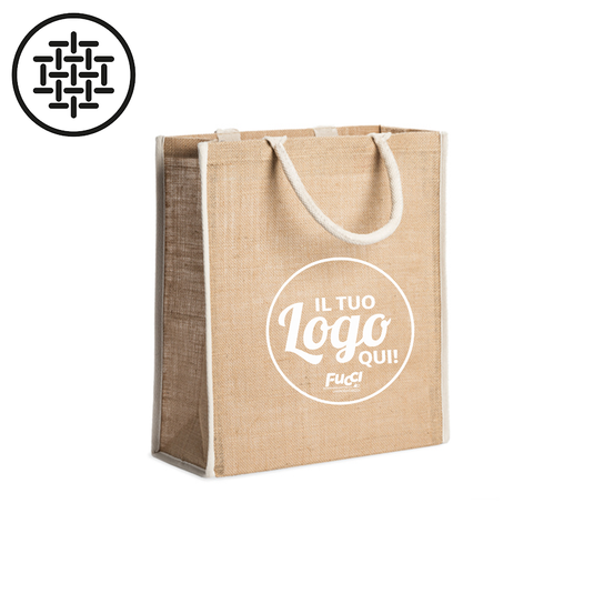 Vendita Multipla Shopper Stamina KOPER 7148 in Juta con Stampa Inclusa da 10 Pezzi