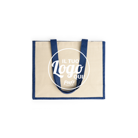 Vendita Multipla Shopper Stamina NANTES 7110 in Juta e Cotone con Stampa Inclusa da 10 Pezzi