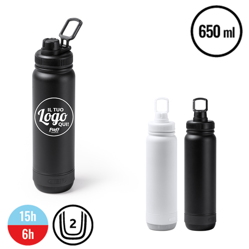 Carica immagine in Galleria Viewer, Vendita Multipla Borracce Termiche Stamina NUFRIK 1792 650 ml con Altoparlante e Stampa Inclusa
