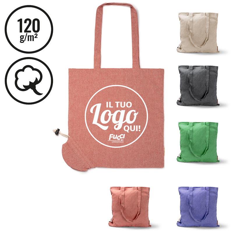 Carica immagine in Galleria Viewer, Vendita Multipla Shopper Pieghevole Stamina PLIKA 1652 in Cotone Riciclato con Stampa Inclusa da 10 Pezzi
