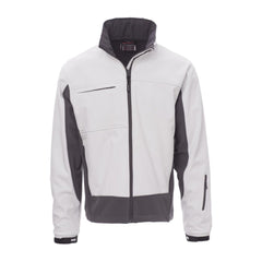 Giubbotto Giacca Uomo TAGLIA-L Soft shell Impermeabile con Cappuccio da lavoro Payper Storm Bianco/Grigio Outlet