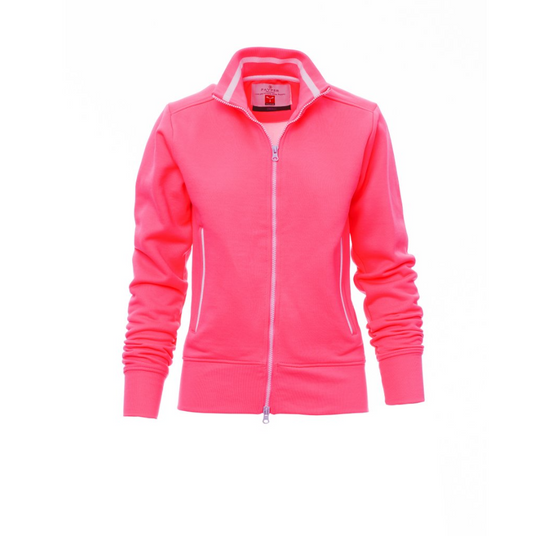 Felpa Donna TAGLIA-S Zip Intera Payper Melbourne Fucsia Fluo/Bianco Outlet