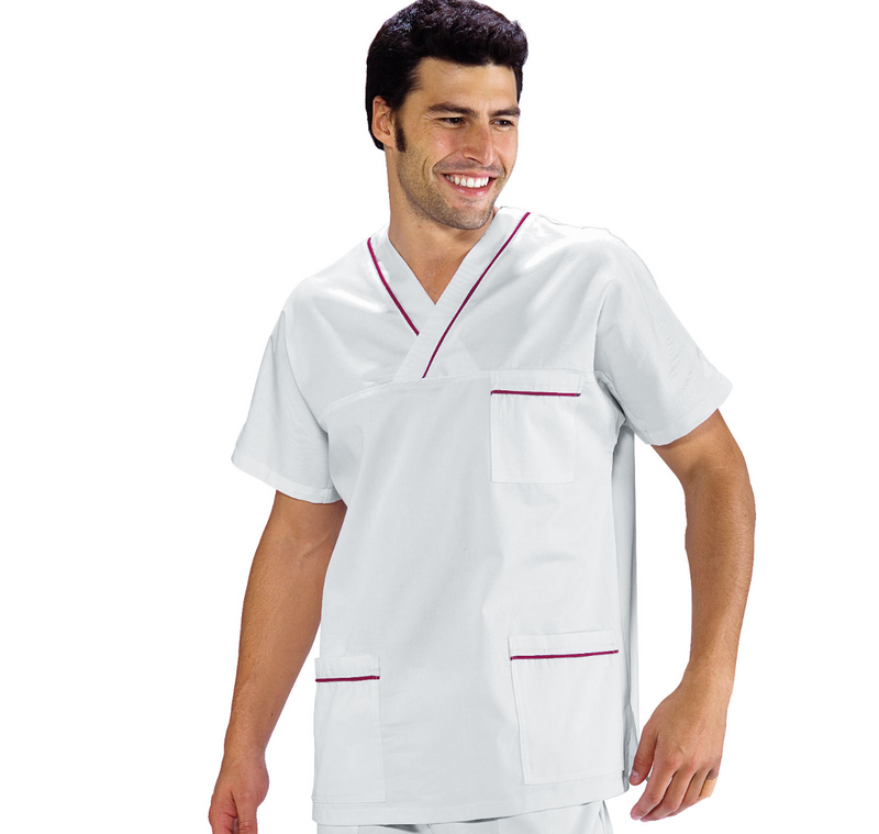 Carica immagine in Galleria Viewer, Casacca Unisex Collo a V Isacco con Profili Mezza Manica - Sanitaria
