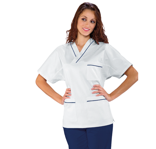 Casacca Unisex Collo a V Isacco con Profili Mezza Manica - Sanitaria