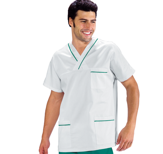 Casacca Unisex Collo a V Isacco con Profili Mezza Manica - Sanitaria
