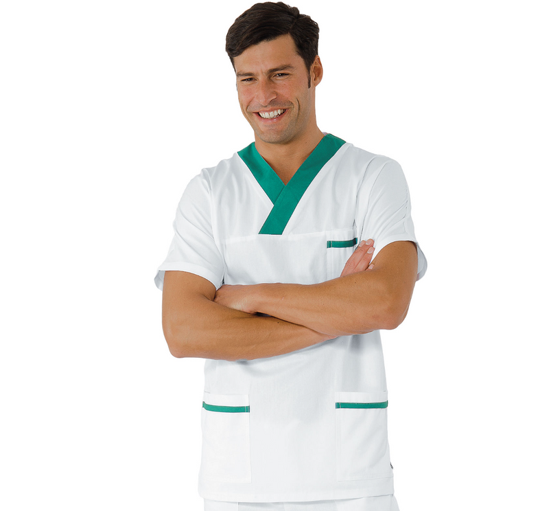 Carica immagine in Galleria Viewer, Casacca Unisex Collo a V Isacco con Inserto Mezza Manica - Sanitaria
