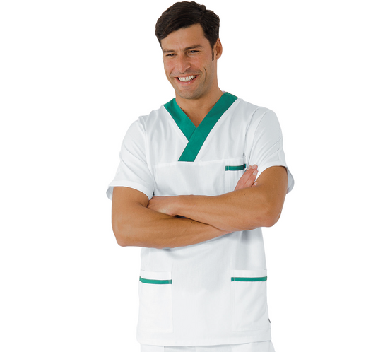 Casacca Unisex Collo a V Isacco con Inserto Mezza Manica - Sanitaria
