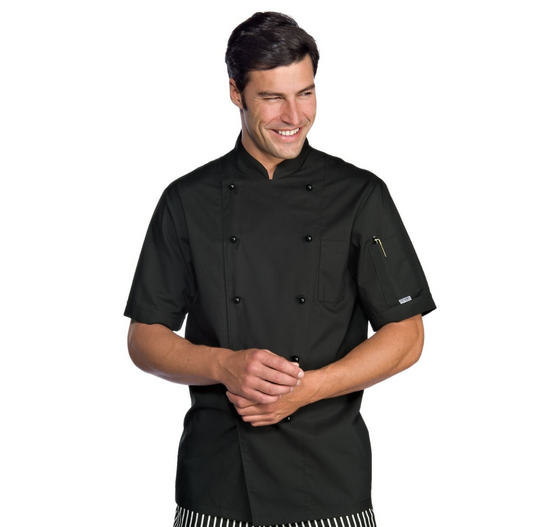 Giacca Cuoco Classica Isacco Unisex Mezza Manica Bottoni Antipanico