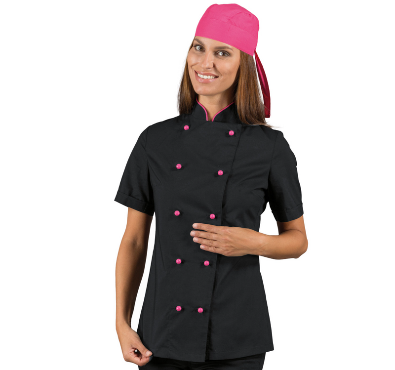 Carica immagine in Galleria Viewer, Giacca Chef Lady Isacco Mezza Manica con Bottoni Antipanico
