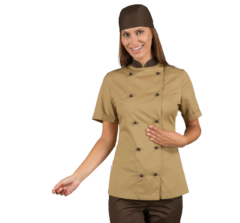 Carica immagine in Galleria Viewer, Giacca Chef Lady Isacco Mezza Manica con Bottoni Antipanico
