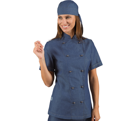 Giacca Chef Lady Isacco Mezza Manica con Bottoni Antipanico