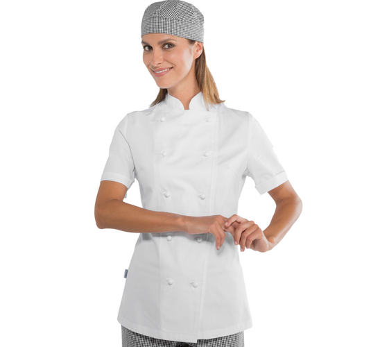 Giacca Chef Lady Isacco Mezza Manica con Bottoni Antipanico