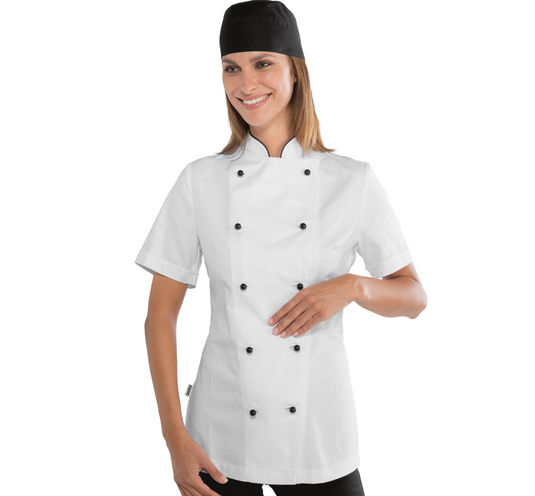 Giacca Chef Lady Isacco Mezza Manica con Bottoni Antipanico