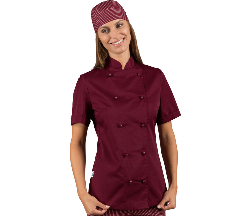 Carica immagine in Galleria Viewer, Giacca Chef Lady Isacco Mezza Manica con Bottoni Antipanico
