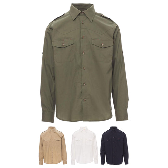 Camicia Uomo Safari Easy Care 100% Cotone Payper Trophy