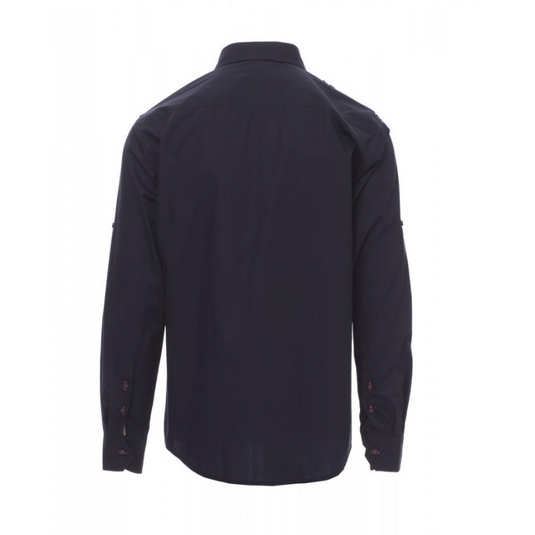 Camicia TAGLIA-XL Safari Easy Care 100% Cotone Payper Trophy Blu Navy Outlet