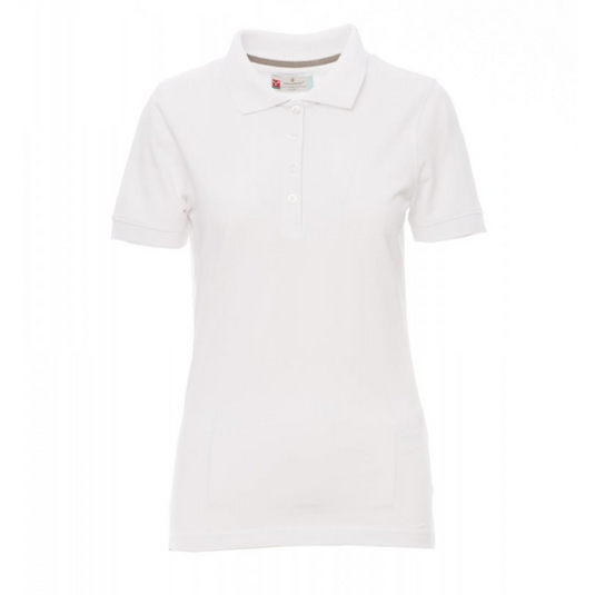 Polo Donna TAGLIA-S Sfiancata Manica Corta in Cotone Piquet Melange Payper Venice Lady Bianco Outlet