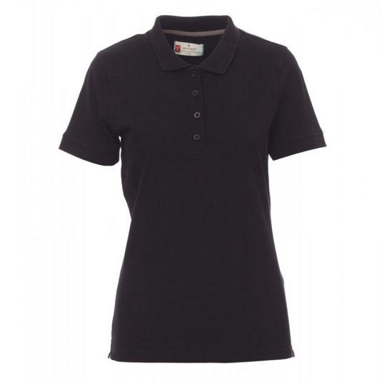 Polo Donna TAGLIA-XL Sfiancata Manica Corta in Cotone Piquet Melange Payper Venice Lady Nero Outlet