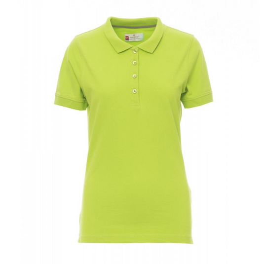 Polo Donna TAGLIA-XS Sfiancata Manica Corta in Cotone Piquet Melange Payper Venice Lady Verde Acido Outlet
