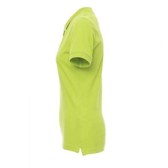Polo Donna TAGLIA-XS Sfiancata Manica Corta in Cotone Piquet Melange Payper Venice Lady Verde Acido Outlet