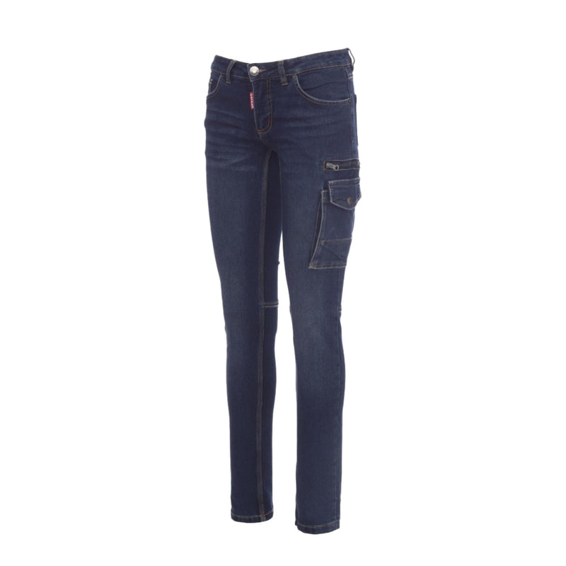 Carica immagine in Galleria Viewer, Pantaloni Donna TAGLIA-44 Jeans Stretch Multitasche Workwear Payper West Lady Blu Denim Outlet
