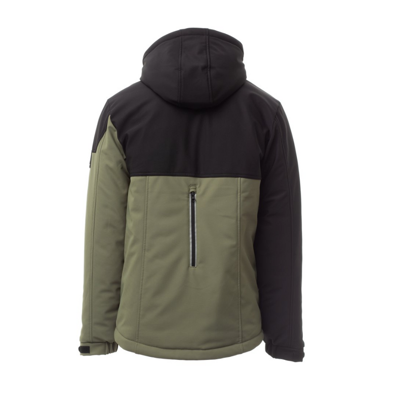 Carica immagine in Galleria Viewer, Giubbotto Imbottito Uomo TAGLIA-XL Invernale Soft Shell con Cappuccio Removibile Payper Wise Pad Verde Militare/Nero Outlet
