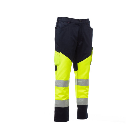 Pantaloni TAGLIA-XL Alta Visibilità Multistagione Uomo Payper Working Giallo Fluo/Blu Navy Outlet