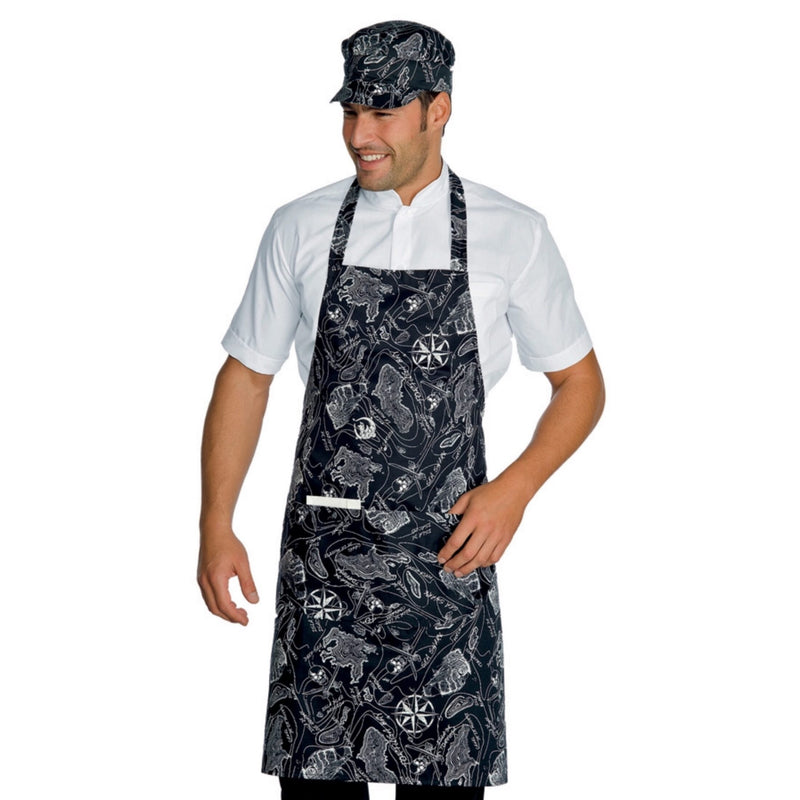 Carica immagine in Galleria Viewer, Grembiule Pettorina Isacco con Tasca Arrotondata – Unisex, Regolabile
