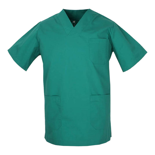 Casacca Sanitaria Unisex – Uomo/Donna con Scollo a V, Maniche Corte, CE – Per Medici, Infermieri, OSS