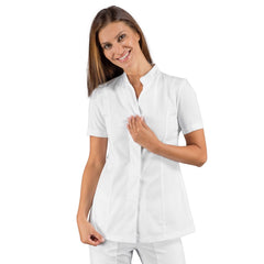 Casacca Donna Isacco Hibiscus – Maniche Corte, Bottoni a Pressione