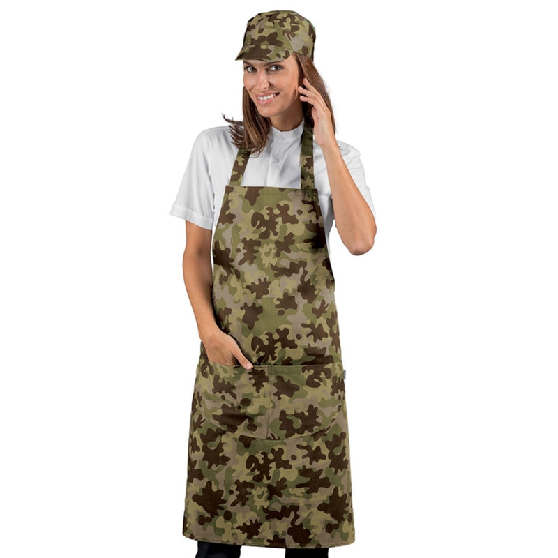 Carica immagine in Galleria Viewer, Grembiule Pettorina Isacco con Tasca Arrotondata – Unisex, Regolabile
