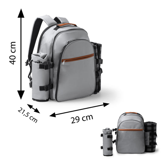 Zaino da Picnic in RPET con Coperta e Set Posate per 2 Persone STAMINA GARTEN MO1348
