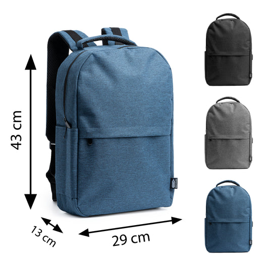 Zaino Mélange in RPET con USB Integrata 15 Litri STAMINA GREGOR MO7139