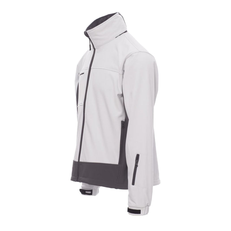 Carica immagine in Galleria Viewer, Giubbotto Giacca Uomo TAGLIA-L Soft shell Impermeabile con Cappuccio da lavoro Payper Storm Bianco/Grigio Outlet
