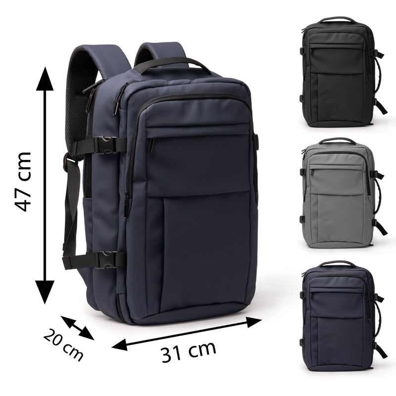 Carica immagine in Galleria Viewer, Zaino Viaggio in Pelle PU Porta PC 15" Espandibile da 21 a 30 Litri STAMINA OREGON MO1883

