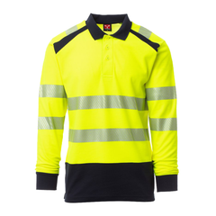 Polo manica lunga da lavoro Alta Visibilità Uomo Bicolore con Bande Riflettenti Payper Road Winter