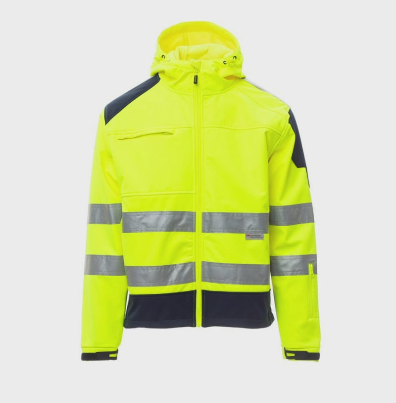 Carica e riproduci video in Gallery Viewer, Giacca Alta Visibilità Softshell Bicolore Impermeabile Antivento Payper Shine 2.0
