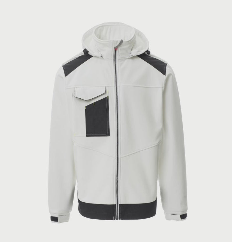 Carica e riproduci video in Gallery Viewer, Giubbotto Uomo Impermeabile Soft shell con Cappuccio da lavoro Personalizzabile Payper Performer 2.0
