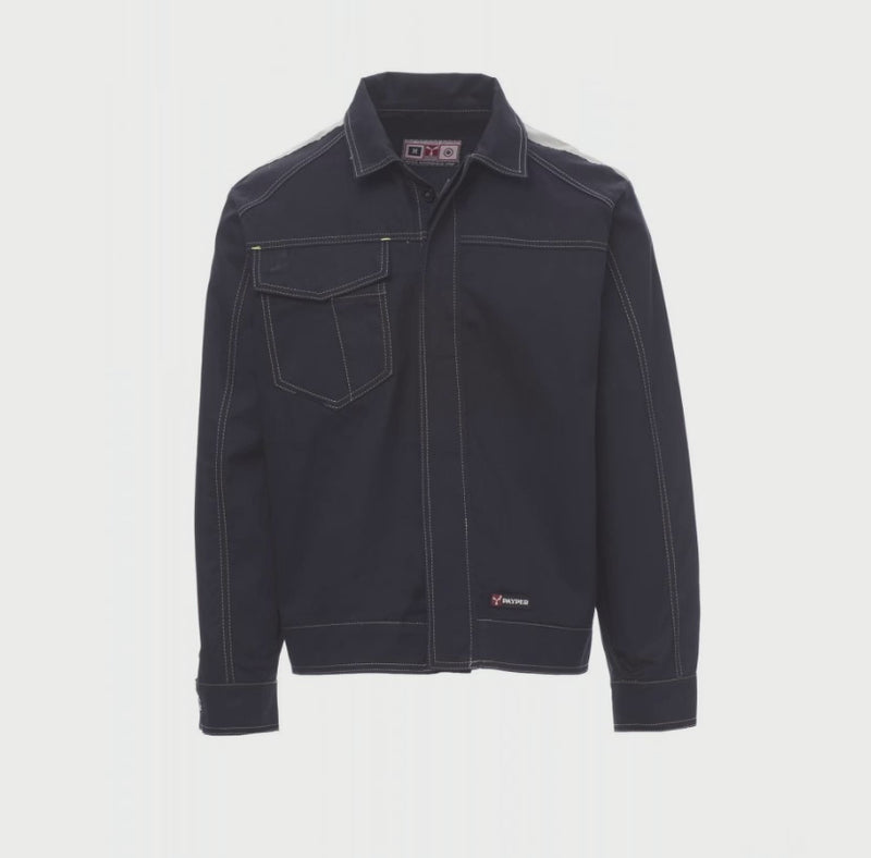 Carica e riproduci video in Gallery Viewer, Giacca da Lavoro Cotone con Inserti Riflettenti Modello Jeans Uomo Personalizzabile Payper Safe
