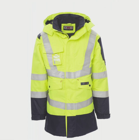 Parka Alta Visibilità Multipro Bicolore con Cappuccio Invernale Payper Shield