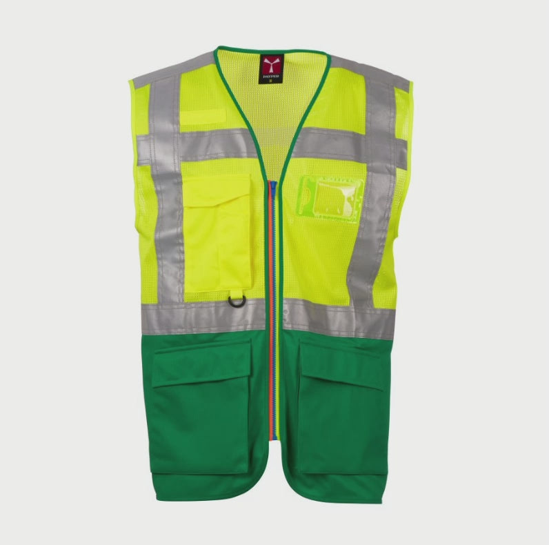 Carica e riproduci video in Gallery Viewer, Gilet Alta Visibilità Unisex Traspirante Multitasche Payper Extrovert Mesh
