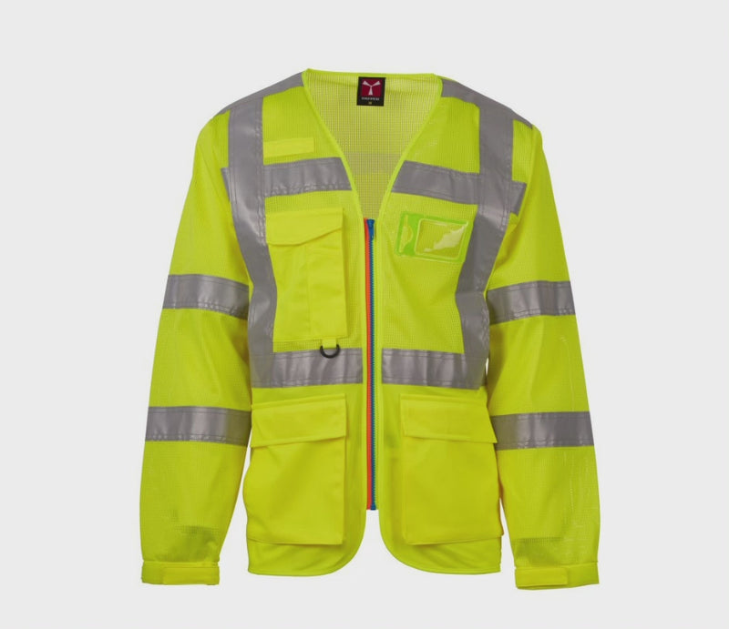 Carica e riproduci video in Gallery Viewer, Gilet Alta Visibilità Maniche Lunghe Unisex Payper Long Exo Mesh
