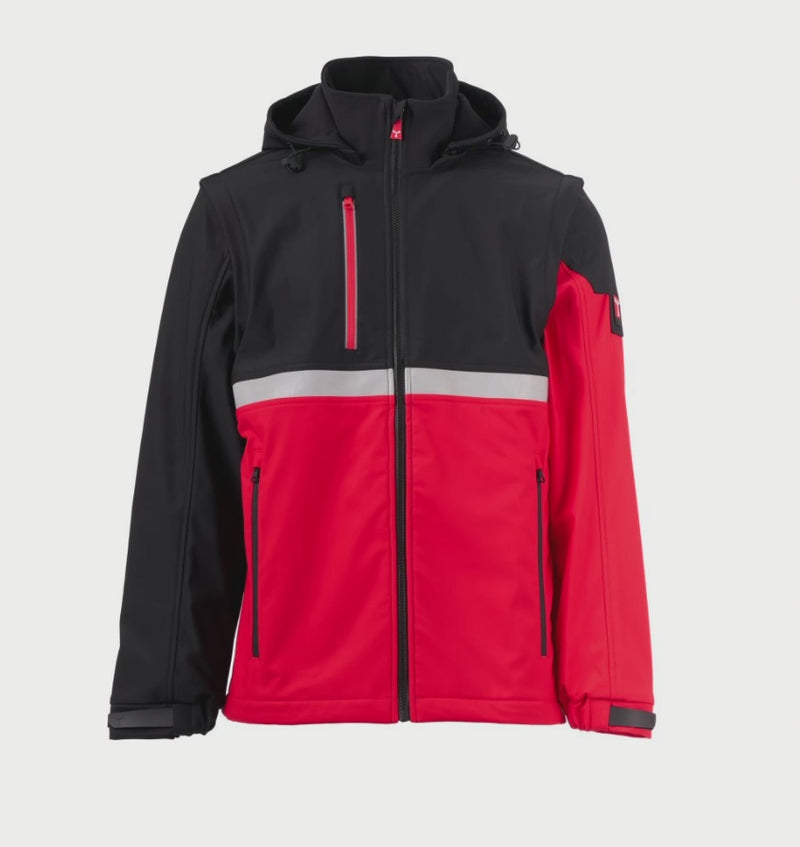 Carica e riproduci video in Gallery Viewer, Giacca e Gilet Softshell Lavoro Impermeabile Antivento Stretch 4 Stagioni Payper Wise 2in1
