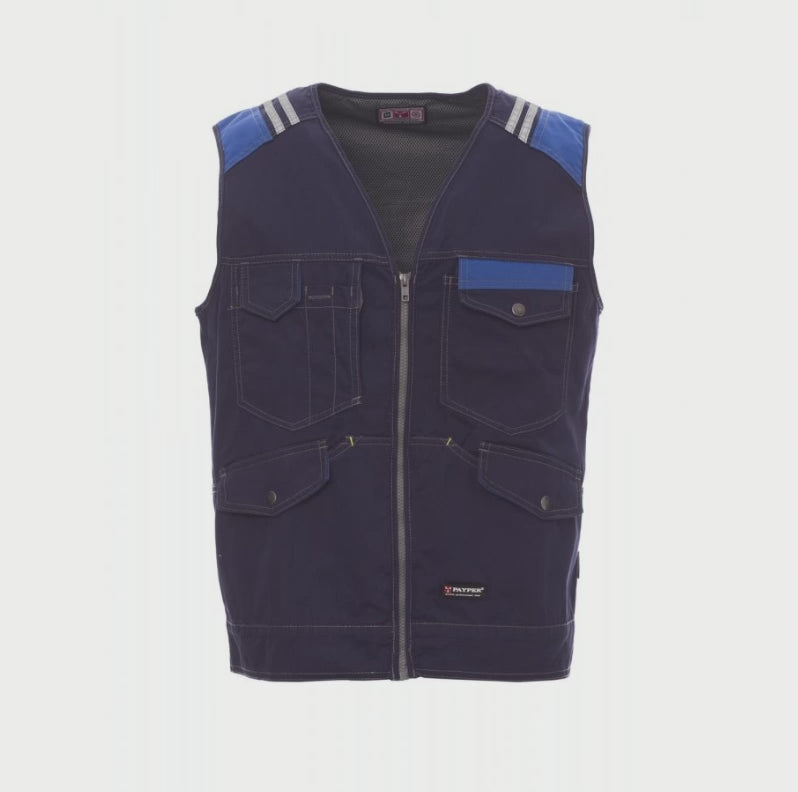 Carica e riproduci video in Gallery Viewer, Gilet Bicolore Multitasche Twill Tasche Payper Tucson
